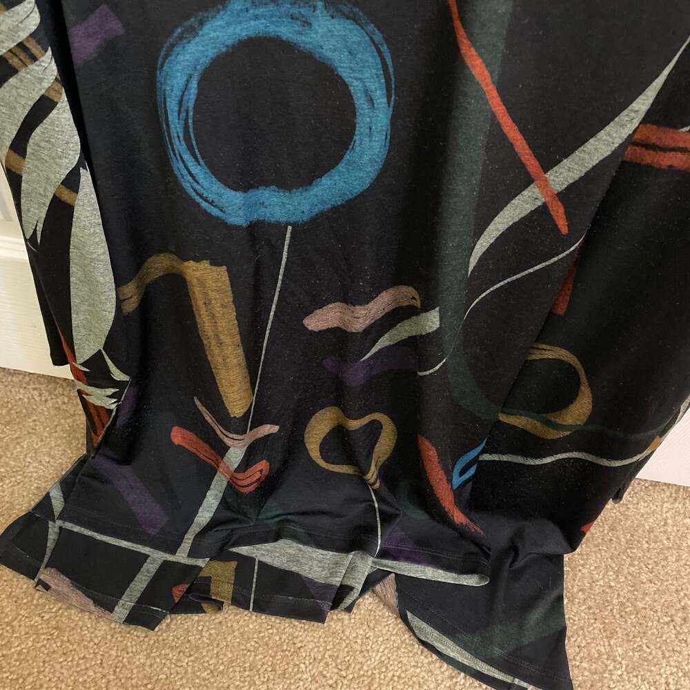 Jess & Jane Women's Lily Trio Slit V-Neck Chiffon Contrast Tunic 3X - Picture 8 of 13